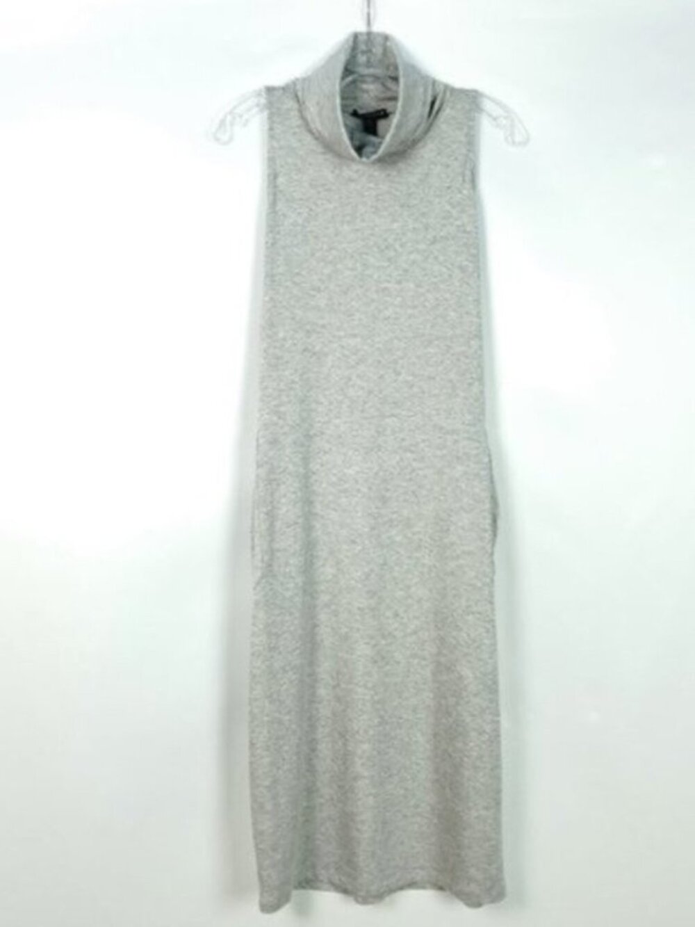 EILEEN FISHER Grey Sleeveless Turtleneck Midi Dress XS